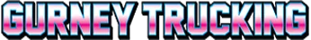 Gurney Trucking logo in blue and pink gradient text